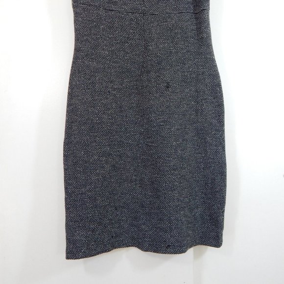 ST JOHN COLLECTION MARIE GRAY sweater dress knit FLAWED sleeveless black gray 12 - Picture 8 of 11